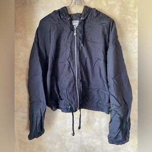 Everlast Vintage 90s Y2K Black Cropped Windbreaker Jacket Boxing Warm Up Large